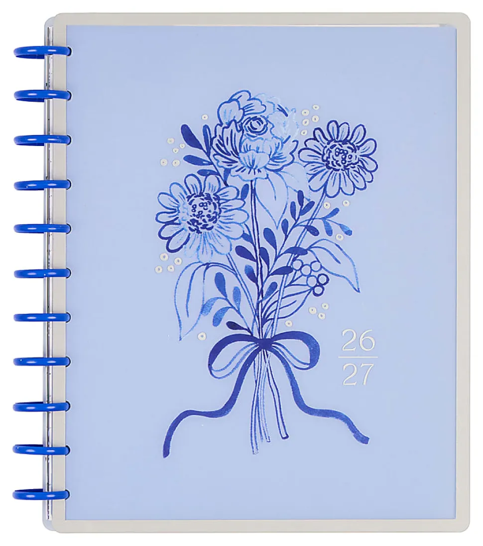 Happy Planner Monthly/Weekly Big Disc-Bound Academic Planner, 8-1/2" x 11", Cottage Blues, July 2026 to June 2027, Total Quantity 1