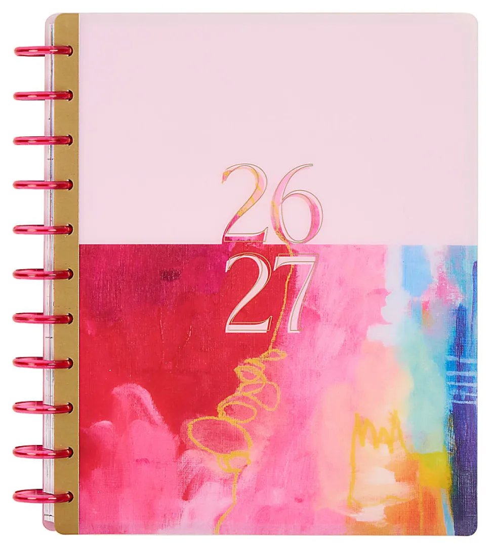 Happy Planner Monthly/Weekly Big Disc-Bound Academic Planner, 8-1/2" x 11", Abstract Expression, July 2026 to June 2027, Total Quantity 1