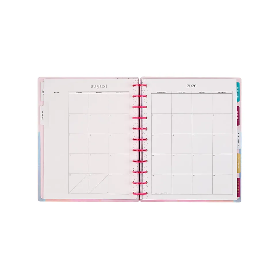 Happy Planner Monthly/Weekly Big Disc-Bound Academic Planner, 8-1/2" x 11", Abstract Expression, July 2026 to June 2027, Total Quantity 1