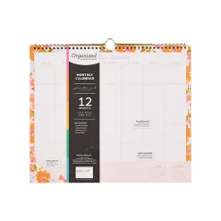 Happy Planner Organized 12-Month Wall Calendar, 14” x 12”, Sunshine Florals, July 2026 To June 2027, CWDS12-002, Total Qty 1