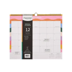 Happy Planner Organized 12-Month Wall Calendar, 14” x 12”, Color Form, July 2026 To June 2027, CWDS12-002, Total Qty 1
