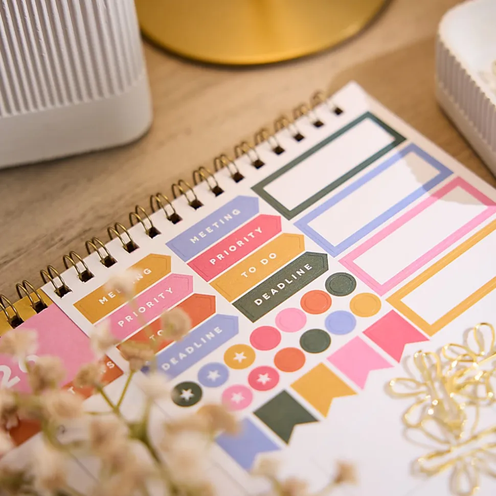 Happy Planner Organized 12-Month Wall Calendar, 14” x 12”, Color Form, July 2026 To June 2027, CWDS12-002, Total Qty 1