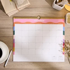 Happy Planner Organized 12-Month Wall Calendar, 14” x 12”, Color Form, July 2026 To June 2027, CWDS12-002, Total Qty 1