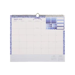 Happy Planner Organized 12-Month Wall Calendar, 14” x 12”, Cottage Blues, July 2026 To June 2027, CWDS12-003, Total Qty 1