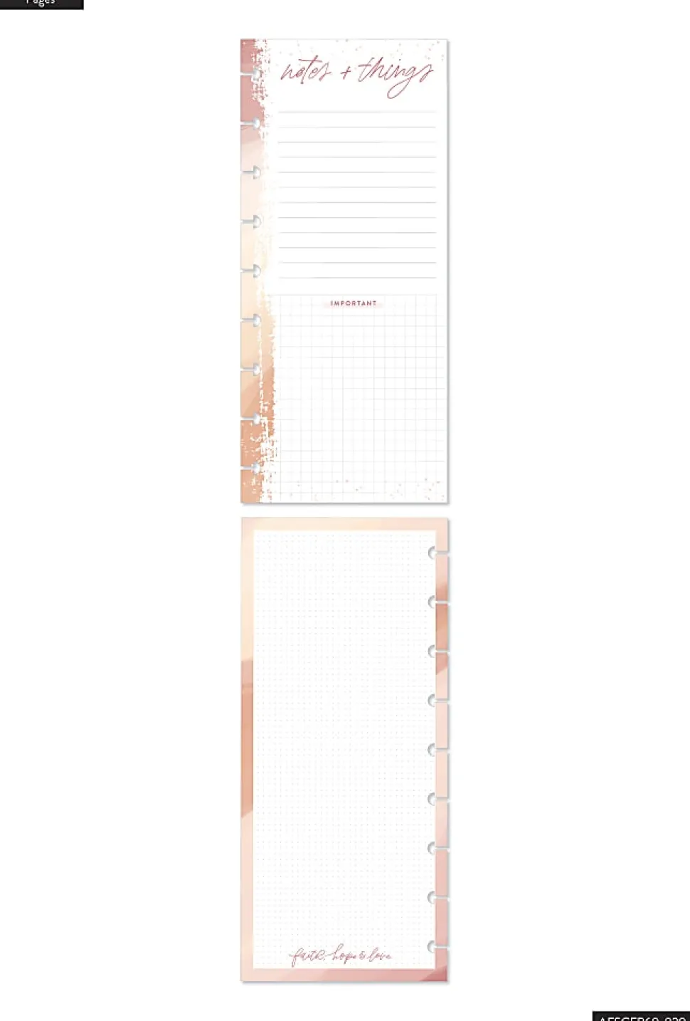 Happy Planner Skinny Classic Half Sheet Filler Paper, 60 Sheets, 4-1/8" x 9-1/4", Notes And Things