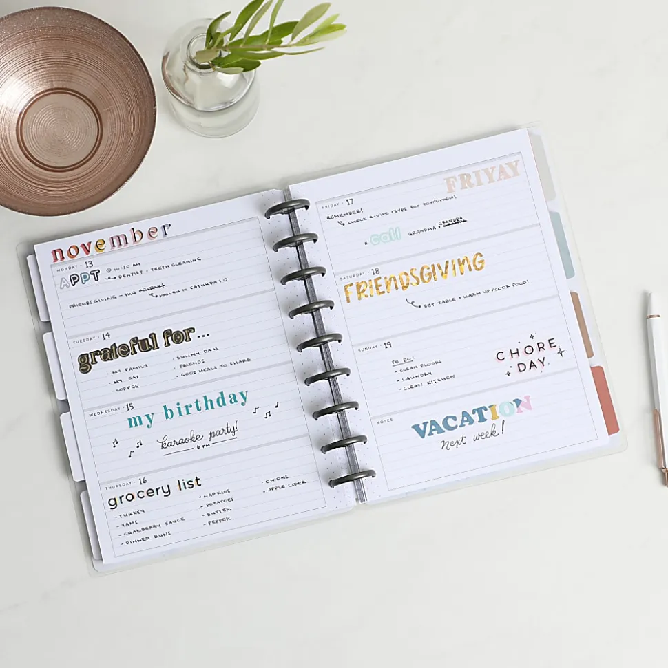 Happy Planner Weekly/Monthly Classic Undated Happy Planner, 7" x 9-1/4", Soft Watercolor, PPCU12-048