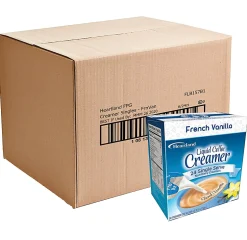 Heartland Creamers, 0.37 Oz, French Vanilla, Box Of 24 Creamers, Case Of 6 Boxes