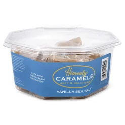 Heavenly Caramels Soft And Delicious Vanilla Sea Salt Caramels, 0.4 Oz, Tub Of 45 Pieces