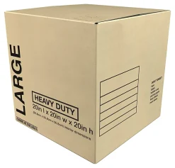 Heavy-Duty Corrugated Moving Box, 20"H x 20"W x 20"D, Kraft