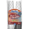 Hefty Hot Cups & Lids To-Go - 16 fl oz - 20 / Pack - Gray, Silver - Coffee