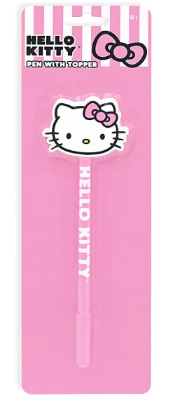 Hello Kitty 2D Topper Pen, Ballpoint, 0.7mm Point Size, Pink Barrel, Blue Ink