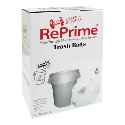 Heritage Accufit Can Liners, 55 Gallon, 0.9 Mil, Clear, Box Of 50