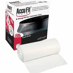 Heritage Accufit Can Liners, 44 Gallon, 0.9 Mil, Clear, Box Of 50