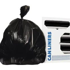 Heritage AccuFit 1.3mil Black Can Liners - 44 gal/75 lb Capacity - 37"x 50" x 1.30 mil (33 Micron) Thickness - Black - Can - 20/Roll - 5 / Carton