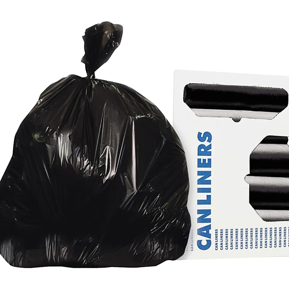 Heritage AccuFit 1.3mil Black Can Liners - 44 gal/75 lb Capacity - 37"x 50" x 1.30 mil (33 Micron) Thickness - Black - Can - 20/Roll - 5 / Carton