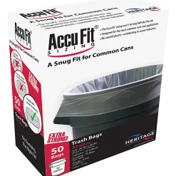 Heritage Accufit Reprime 32 Gallon Can Liners, 32 gal Capacity, 33"x 44", 0.90 mil (23 Micron) Thickness, 300 Count - H6644TCRC1CT