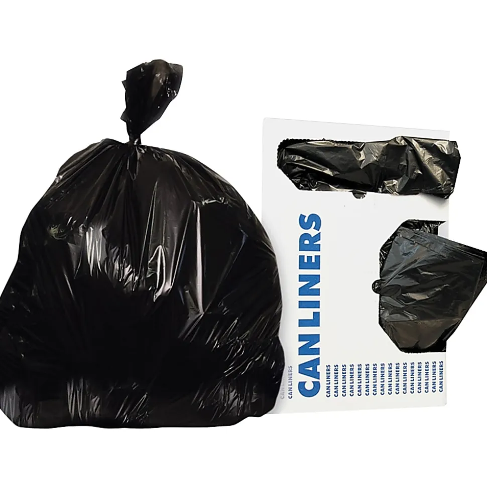 Heritage Bag™ Linear Low-Density 0.35-mil Can Liners, 24" x 32", Black, 500 Bags Per Case