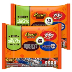 Hershey's All Time Greats Snack-Size Assortment, 15.57 oz, Pack of 2 Bags