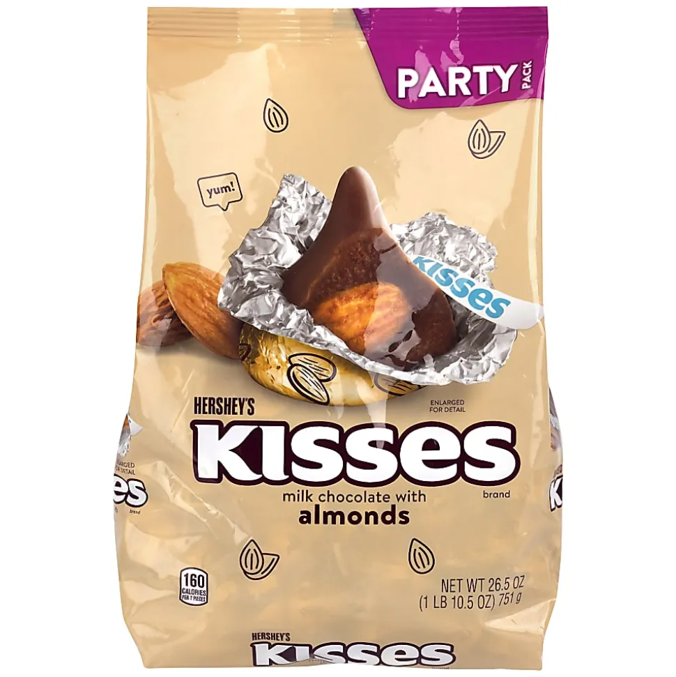HERSHEY'S KISSES Milk Chocolate with Almonds Candy, 26.5 oz