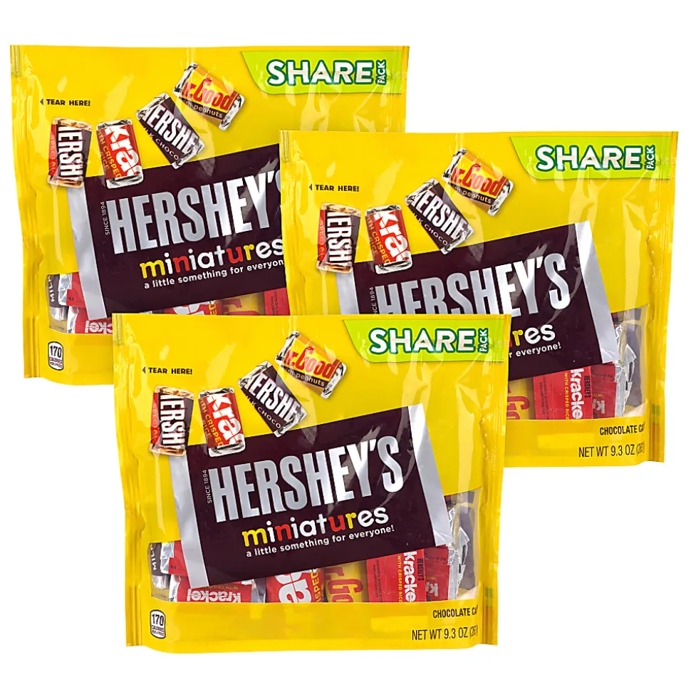 HERSHEY'S Miniatures Chocolate Candy Assortment, 9.3 oz, 3 Pack