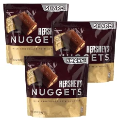 HERSHEY'S NUGGETS Milk Chocolate with Almonds Candy, 8.8 oz, 3 Pack