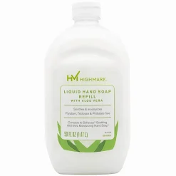 Highmark® Aloe Liquid Hand Soap, Floral Scent, 50 Oz Refill Bottle, White, Case Of 4 Bottles