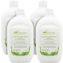 Highmark® Aloe Liquid Hand Soap, Floral Scent, 50 Oz Refill Bottle, White, Case Of 4 Bottles