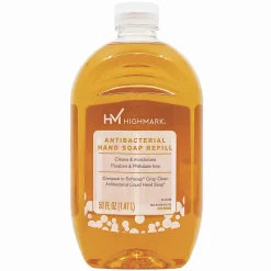 Highmark® Antibacterial Liquid Hand Soap, Clean Scent, 50 Oz Refill Bottle, Orange, Case Of 4 Bottles