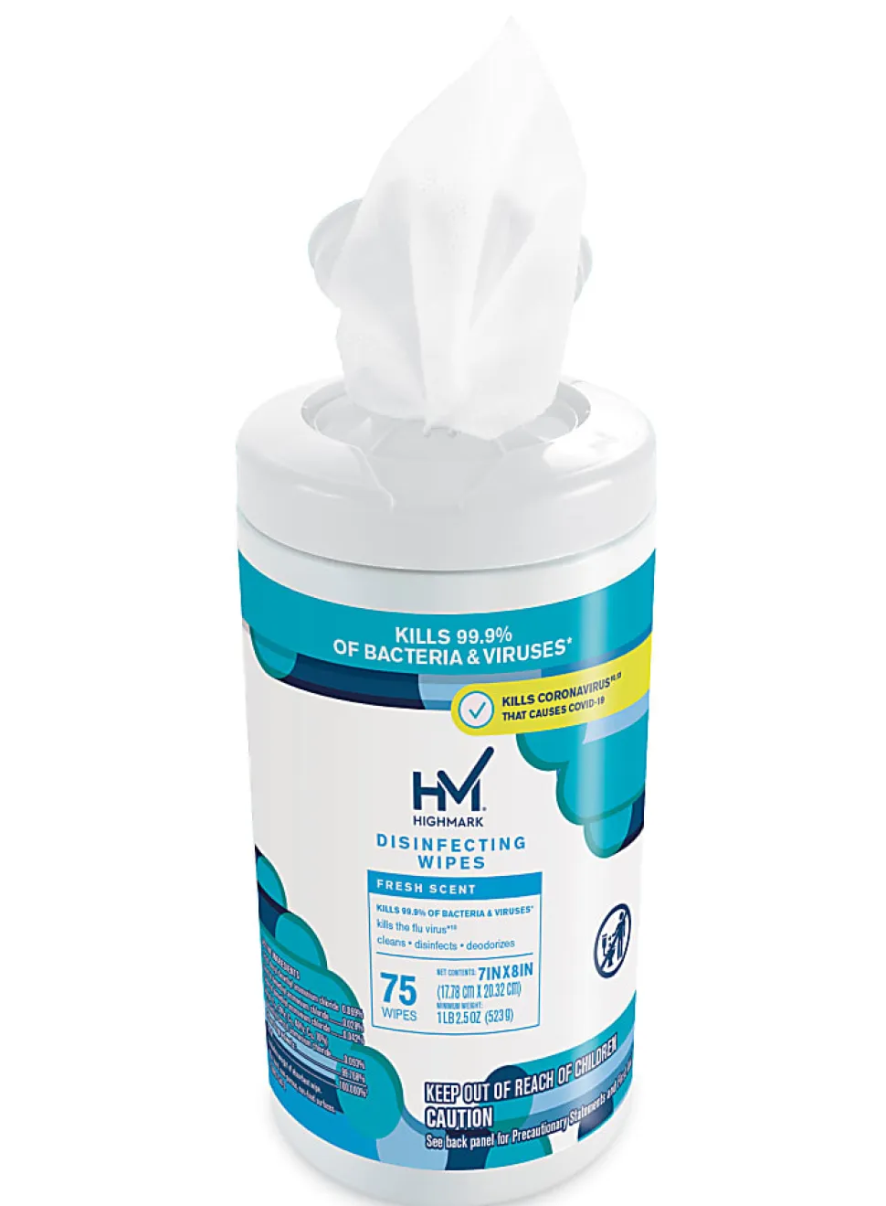 Highmark® Disinfectant Wipes, White, Container Of 75