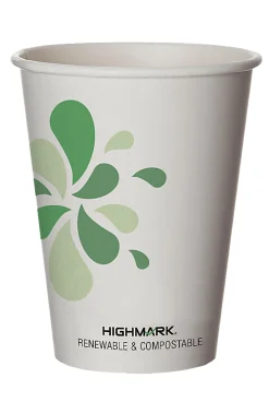 Highmark® ECO Compostable Hot Coffee Cups, 12 Oz, White, Pack Of 500
