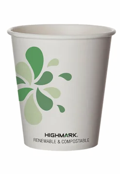 Highmark® ECO Compostable Hot Coffee Cups, 10 Oz, White, Pack Of 500