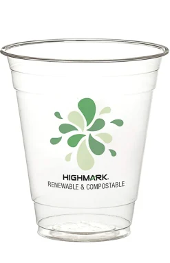 Highmark® ECO Compostable Plastic Cups, 12 Oz, Clear, Pack Of 50