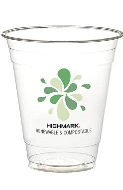 Highmark® ECO Compostable Plastic Cups, 12 Oz, Clear, Pack Of 500