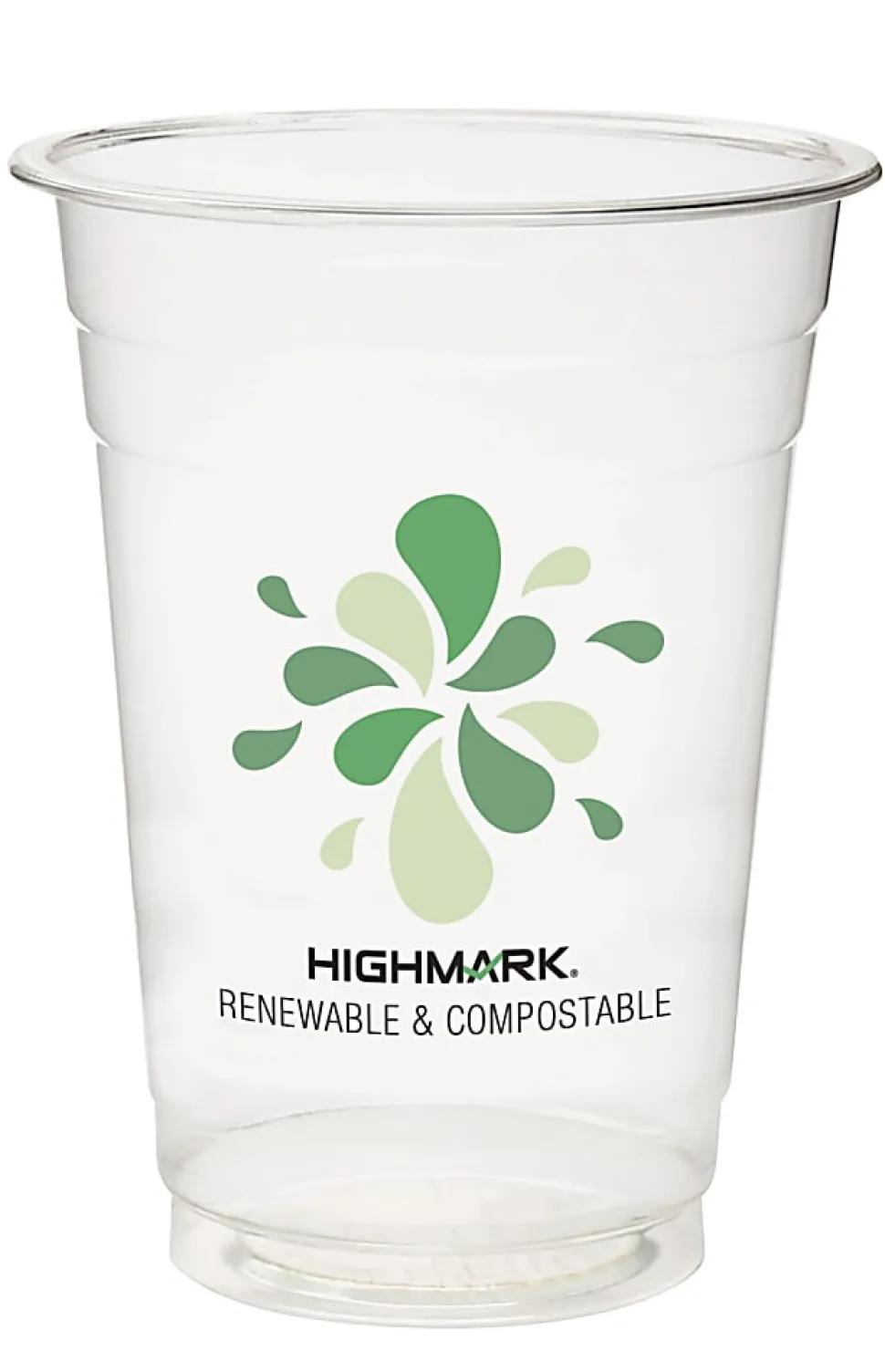 Highmark® ECO Compostable Plastic Cups, 16 Oz, Clear, Pack Of 500