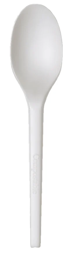 Highmark® ECO Compostable Spoons, 6-1/2", White, Pack Of 50