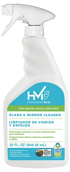 Highmark® ECO Glass And Mirror Cleaner, 32 Oz, Case Of 12 Bottles
