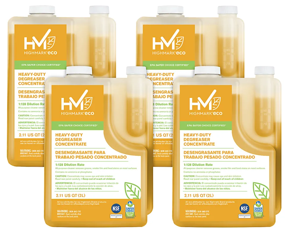 Highmark® ECO Heavy-Duty Degreaser Concentrate, 2 Liters, Case Of 4 Bottles