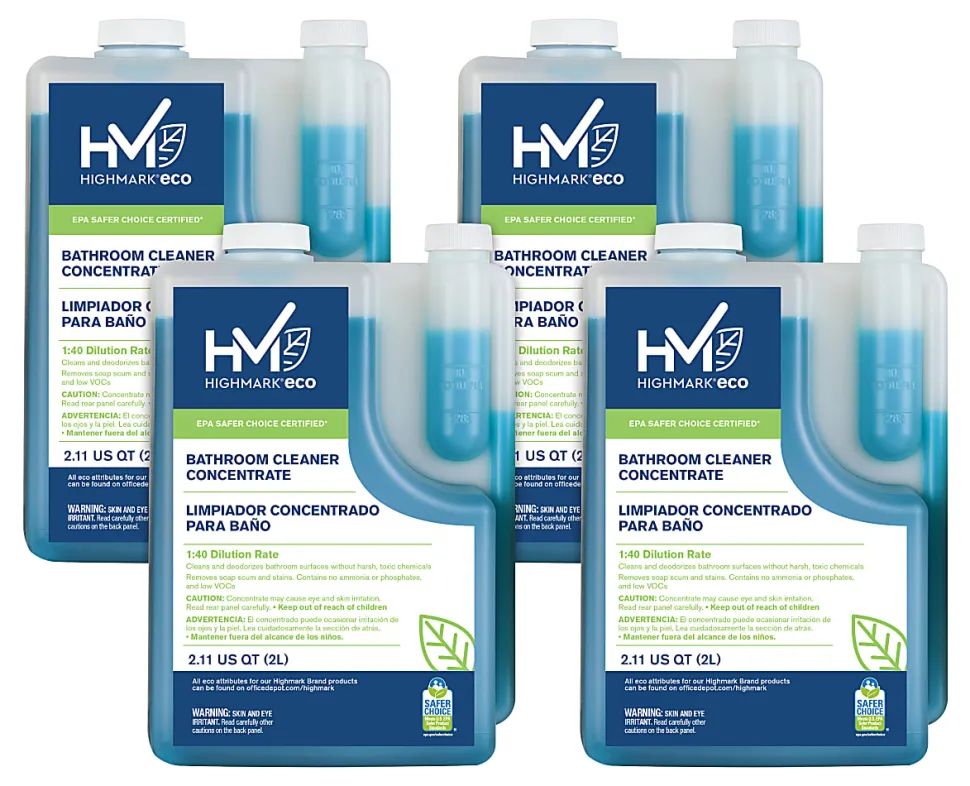 Highmark® ECO Liquid Bathroom Cleaner Concentrate, 2 Liters, Case Of 4 Bottles