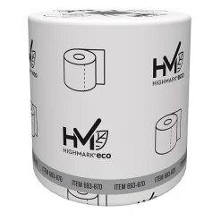 Highmark® ECO 2-Ply Toilet Paper, 100% Recycled, White, 550 Sheets Per Roll, Case Of 80 Rolls