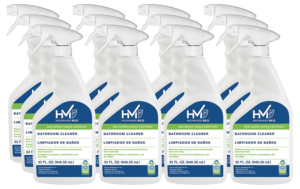 Highmark® ECO Ready-To-Use Bathroom Cleaner, 32 Oz, Case Of 12 Bottles