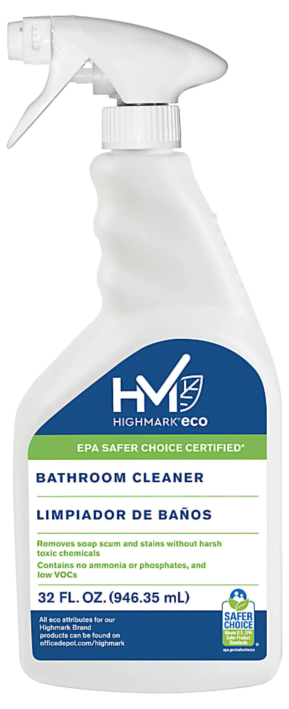 Highmark® ECO Ready-To-Use Bathroom Cleaner, 32 Oz, Case Of 12 Bottles