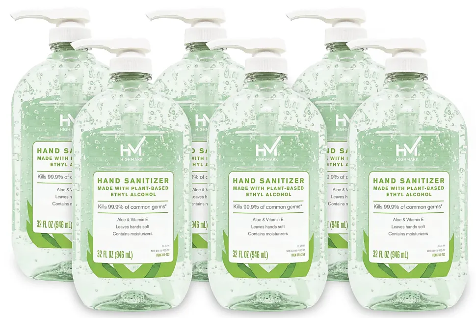 Highmark® Hand Sanitizer With Aloe, Floral Scent, 32 Oz, Green, Case Of 6 Bottles