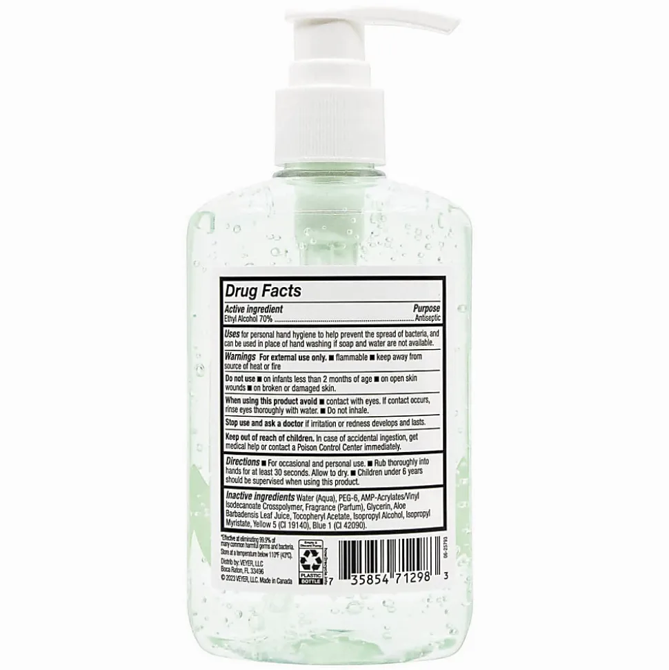 Highmark® Hand Sanitizer With Aloe, Floral Scent, 8 Oz, Green, Case Of 6 Bottles
