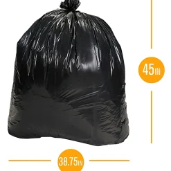 Highmark™ Heavy Duty 0.9 mil. Extra-Large Trash Bags, 45 Gallon, 45" x 38.75", Black, Box Of 24