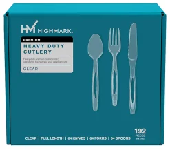 Highmark® Heavy-Duty Plastic Cutlery, Clear, Pack Of 192 Utensils