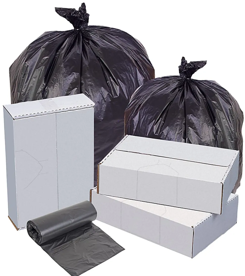 Highmark™ High-Density Can Liners, 0.87 mil, 22 Mic, 60 Gallons, 38" x 60", Black, Box Of 150