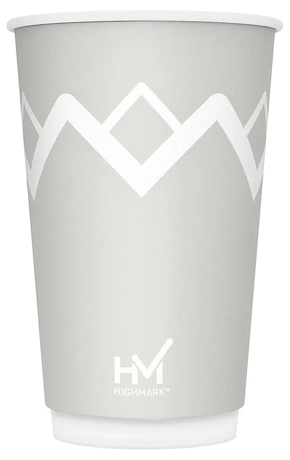 Highmark® Insulated Hot Cups, 16 Oz, 42% Recycled, Gray/White, Pack Of 50