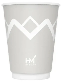 Highmark® Insulated Hot Cups, 12 Oz, 42% Recycled, Gray/White, Pack Of 50