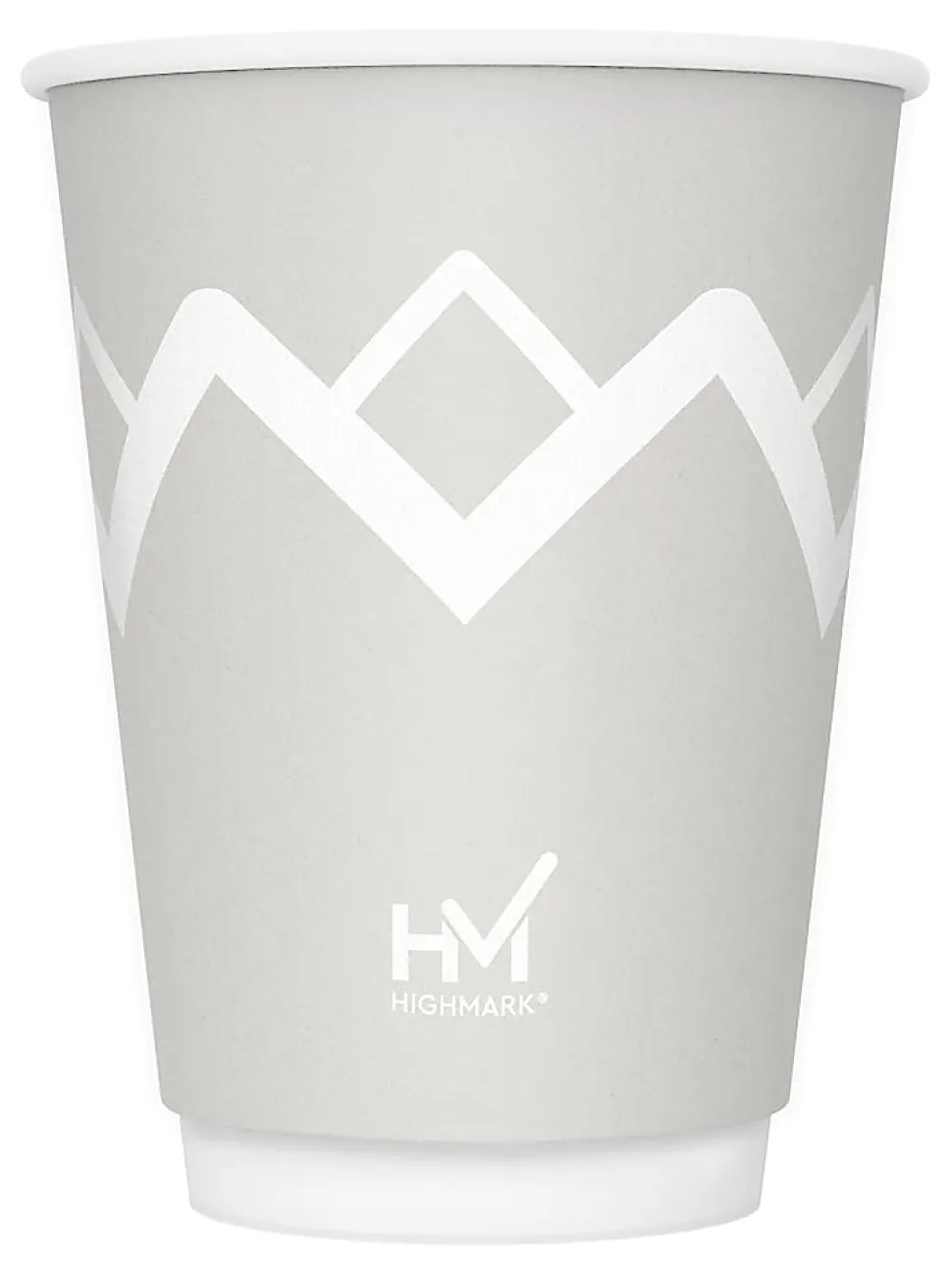 Highmark® Insulated Hot Cups, 12 Oz, 42% Recycled, Gray/White, Pack Of 50