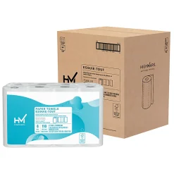 Highmark® Kitchen 2-Ply Paper Towels, 5", White, 110 Sheets Per Roll, 8 Rolls per Pack, Case Of 4 Packs